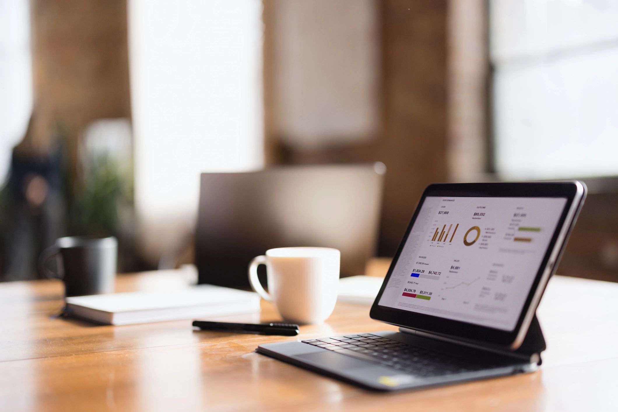 Digital advertising analytics displayed on a tablet